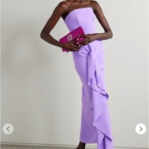 SOLACE LONDON Thalia strapless ruffled cady gown